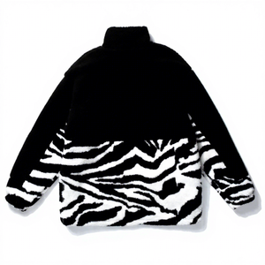 Fashionable Eco-Friendly Sherpa <b>Fleece</b> Canvas Winter <b>Jacket</b> Unisex Custom Design Full Zipper Stand Collar Loose Casual - Product Image 2