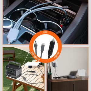 Cable de alimentación para coche 3 en 1, 5 m, 18 AWG, con USB tipo C y doble salida para carga de vehículos - Product Image 4