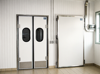 Porte battante isolée à double battant en acier inoxydable pour salle blanche et entrepôt de supermarché