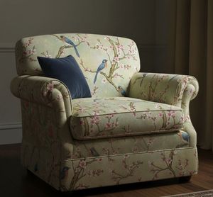 Tissu d'ameublement imprimé style Chinoiserie au mètre, motif floral oriental élégant avec oiseaux, tissu décoratif pour canapé et chaise - Product Image 5