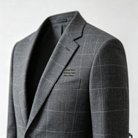 Tissu tissé épais uni teint en mélange P/SP, haute élasticité, doux et respirant, idéal pour costumes printemps-été, blazers et pantalons