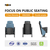 Sièges de théâtre doubles pliables ergonomiques en alliage d'aluminium rouge commercial, acceptant les commandes OEM, avec appui-tête réglable – En promotion