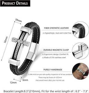 Fashion Jewelry <b>Bracelet</b> Bangle For Women Fine Jewelry <b>Bracelet</b> Bangle Stainless Steel Jewelry <b>Bracelet</b> Jewellery <b>Leather</b> Cross - Product Image 3