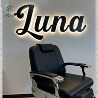 Enseigne LED rétroéclairée en métal et acrylique avec logo 3D personnalisé, production rapide, sans frais cachés, pour magasin, boutique, mur, réception