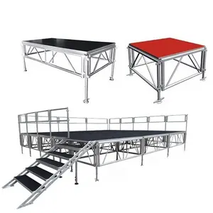 Stage Platform for Music Performance Adjustable Height Iron Layer Assemble Stage for Show
