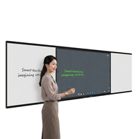 Tableau interactif intelligent Nano de 86 pouces pour salle de classe, tableau blanc interactif 3 en 1 avec fonction push-pull, LED, magnétique, craie, cours en ligne