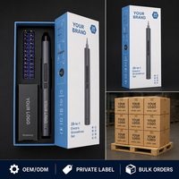 Jeu de tournevis de précision sans fil 28-en-1 de type stylo magnétique pour centre de réparation, vente en gros OEM