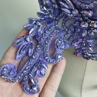Appliques de corsage en strass faites à la main, à coudre, disponibles en plusieurs couleurs, pour mariages et fêtes