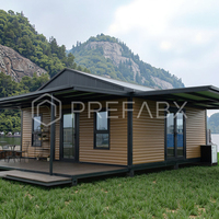 PrefabX Classic-B Cottage modulaire extensible et résistant à l'eau entièrement équipé, adapté à une utilisation en condo et villa