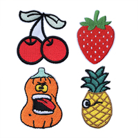 Autocollant pour cheveux de bébé avec logo personnalisé, motif animal fraise adorable, broderie, fermeture auto-agrippante