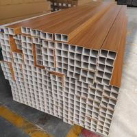 Tube carré en composite bois-plastique (WPC) étanche, moderne, décoratif pour intérieur, lambris creux en bois pour cloison de salon