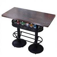 Tables de bar de style antique, rectangulaires, pour restaurants musicaux, panneaux en PVC ignifuges, 3-4 personnes, sur mesure