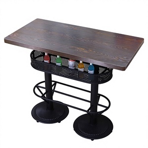 Tables de bar de style antique, rectangulaires, pour restaurants musicaux, panneaux en PVC ignifuges, 3-4 personnes, sur mesure - Product Image 4