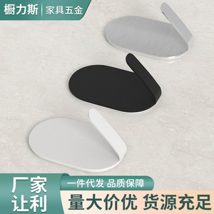 Wall <b>Hook</b> Set Self-Adhesive Black Minimalist Design For Bathroom <b>Kitchen</b> Towel Storage Rectangle Shape Mounting - Product Image 5
