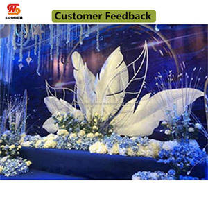 Suave Venta caliente forma de pluma boda Metal telón de fondo boda escenario fiesta Decoración - Product Image 6