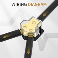 Bloc de distribution d'alimentation pour autoradio, 2 voies 12V DC 0/2/4 AWG en entrée, 4/8/10 AWG en sortie, pour distribution d'amplificateur stéréo