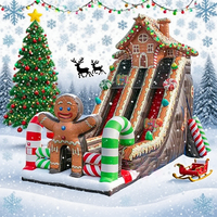 Nouveau château gonflable en PVC pour enfants et adultes, parcours d'obstacles en forme de bonhomme en pain d'épices de Noël, couleur et taille personnalisées - Location pour fêtes