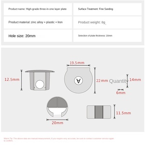 Supporto per Ripiani Tre-in-Uno in Lega di Zinco Nero, Porta Ripiani per Armadi con Fori da 20mm, Adatto per Altri <span class=keywords><strong>Mobili</strong></span> - Product Image 4