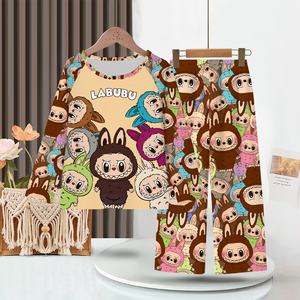 <span class=keywords><strong>Nouveau</strong></span> été mince-Style enfants pyjamas garçons à manches longues pantalons longs filles dessin animé sud-est asiatique maison en plein air respirant - Product Image 3