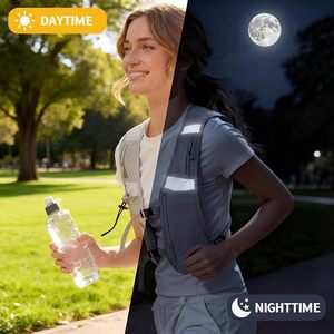 Gilet de sport unisexe léger avec poches pour téléphone, bouteille d'eau et rangement pour course à pied, randonnée, cyclisme et trekking - Product Image 5