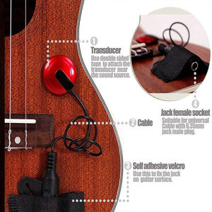 Microphone de contact piézo pour guitare, ukulélé, <span class=keywords><strong>violon</strong></span>, kalimba, basse, <span class=keywords><strong>micro</strong></span> pour <span class=keywords><strong>violon</strong></span> - Product Image 3