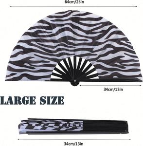 Rave Full-Color Printed Bamboo <b>Fan</b> 33cm Pride Foldable Hand <b>Fan</b> Custom Logo Eco-Friendly Natural Handmade Music Christmas - Product Image 4