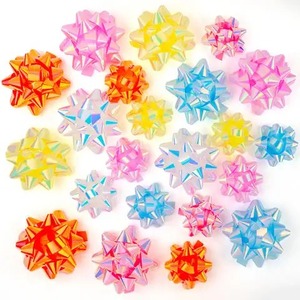 Custom Logo Colorful Star <b>Bow</b> Ribbons High Tenacity Polyester Material Glitter Printed Decorative <b>Bows</b> for <b>Gift</b> Packaging & DIY - Product Image 1