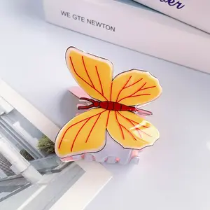 YHJ High Quality Cute Butterfly Design Hair Claw Clip Exquisite Girl Women's Hair Clip Fashionable Acrylic Hair Claw