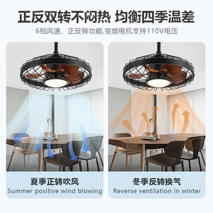 Outdoor Waterproof Fan Light IP44 LED Ceiling Fan For Balcony Gazebo Fixed Blade Flush Mount 220V ABS Blades - Product Image 5
