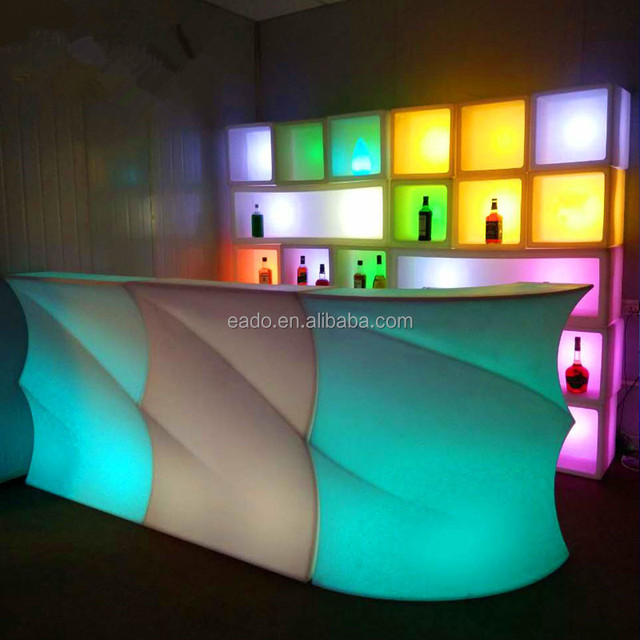16 RGB Color Change LED Bar Counter for Nightclub Party Light up Outdoor Furniture Feature with Waterproof