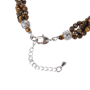 Bracelet en pierre de tigre naturellement torsadée à 3 rangs WENCHI TWB807, ensemble de bijoux fins - Product Image 5