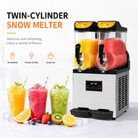 Machine à glace pilée haute performance à double réservoir 2x15L pour la préparation de boissons glacées pour les commerces de boissons