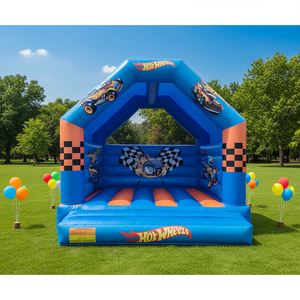 Château gonflable professionnel de grande taille 13x13 avec logo personnalisé, château gonflable de course automobile pour enfants - Product Image 1