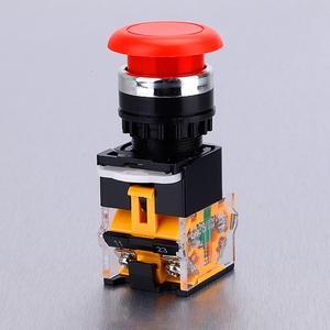 Bouton à tête de champignon 1NO 1NC, auto-bloquant et auto-réinitialisant, bouton de démarrage/arrêt industriel, interrupteur à bouton-poussoir de 22 mm - Product Image 1