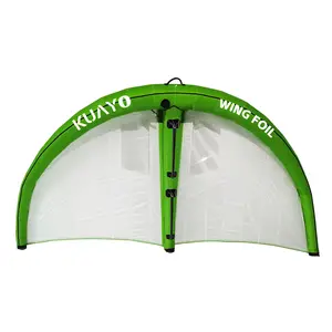 Green White Kitesurf Wing Foil Hard Handle Surfing Spinnaker Kite With Win For Sup Board And Sea Scooter Sailing