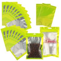 Bolsa de papel de aluminio resellable para almacenamiento de alimentos, bolsa de mylar transparente con agujero para colgar, color negro mate