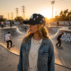 Casquette <span class=keywords><strong>de</strong></span> baseball unisexe en coton <span class=keywords><strong>de</strong></span> luxe, style streetwear, kaki, gothique, avec broderie 3D LA, strass et croix en cristal, tendance hip-hop - Product Image 3