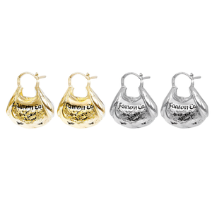 Orecchini a Cerchio alla Moda Placcati Oro in Lega di Zinco, Gioielli Unisex di Tendenza per Donne e Uomini - Product Image 1