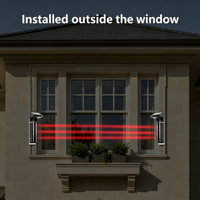 Détecteur d'intrusion infrarouge actif extérieur à 3 faisceaux 433 MHz, système d'alarme de sécurité domestique intelligent photoélectrique à énergie solaire**