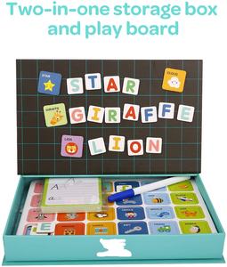 Ensemble <span class=keywords><strong>alphabet</strong></span> magnétique personnalisé, avec tableau magnétique, cartes flash de mots visuels pour les tout-petits à épeler et à apprendre, jouets préscolaires - Product Image 3