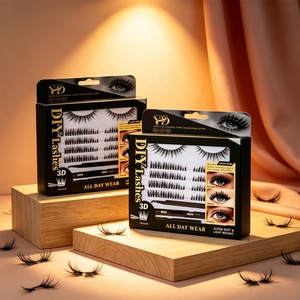 En gros Y&D Beauty Faux <span class=keywords><strong>cils</strong></span> en grappe 3D en vison, style Manga, naturels, faits main, longueurs mixtes, pré-coupés, <span class=keywords><strong>kit</strong></span> DIY, 12 rangées - Product Image 5