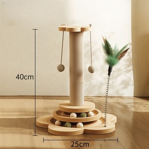 Kinghon Factory Supply Pet Toys Wood Full Wrapped Sisal Rope Cat Scratching <b>Post</b> Strong Sisal Scratching Pillar - Product Image 2