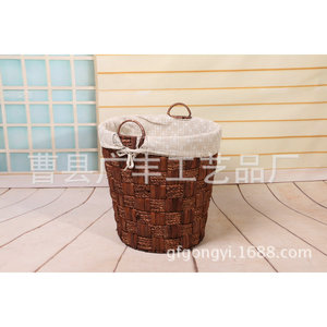 <b>Wicker</b> <b>Laundry</b> <b>Baskets</b> Round With Liner For Clothing Organizer Standing Type Cao County Shandong GF 53 - Product Image 3