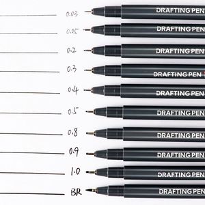 Ensemble de 11 stylos manga à pointes fines, encre noire, feutres fins pour le dessin, la calligraphie, le croquis et le traçage - Product Image 3