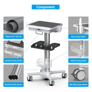 Chariot médical avec palette d'ordinateur portable et support de scanner oral, chariot médical mobile pour le salon de beauté d'hôpital (RC-1) - Product Image 3