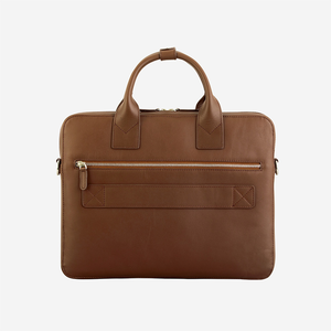 Sac pour ordinateur portable en cuir véritable minimaliste, poignée souple, fermeture à glissière, unisexe, durable, capacité de 20 à 39 litres, fabriqué au Bangladesh - Product Image 4