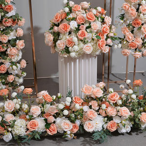 ซุ้มดอกกุหลาบประดิษฐ์สีชมพูส้มแบบใหม่ สำหรับตกแต่งงานขอแต่งงาน งานแต่งงาน และงานอีเว้นท์ต่างๆ - Product Image 4