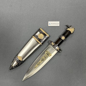 Bao kiếm Gladius La Mã và đá quý, phong cách Aztec Hy Lạp, kiếm thanh lịch 14 inch, kiếm hiệp sĩ Viking thời trung cổ, mặt kim loại khắc họa - Product Image 2