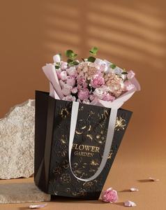 <strong>Trapezoid</strong> Customized Luxury Printed Design 3D Flower <strong>Bag</strong> Embossing Paper Gift <strong>Bag</strong> with Gold Stamping Foil Logo - Product Image 5
