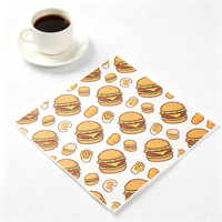 Feuilles de papier sulfurisé vierges écologiques imprimées en gros avec motif burger et sandwich